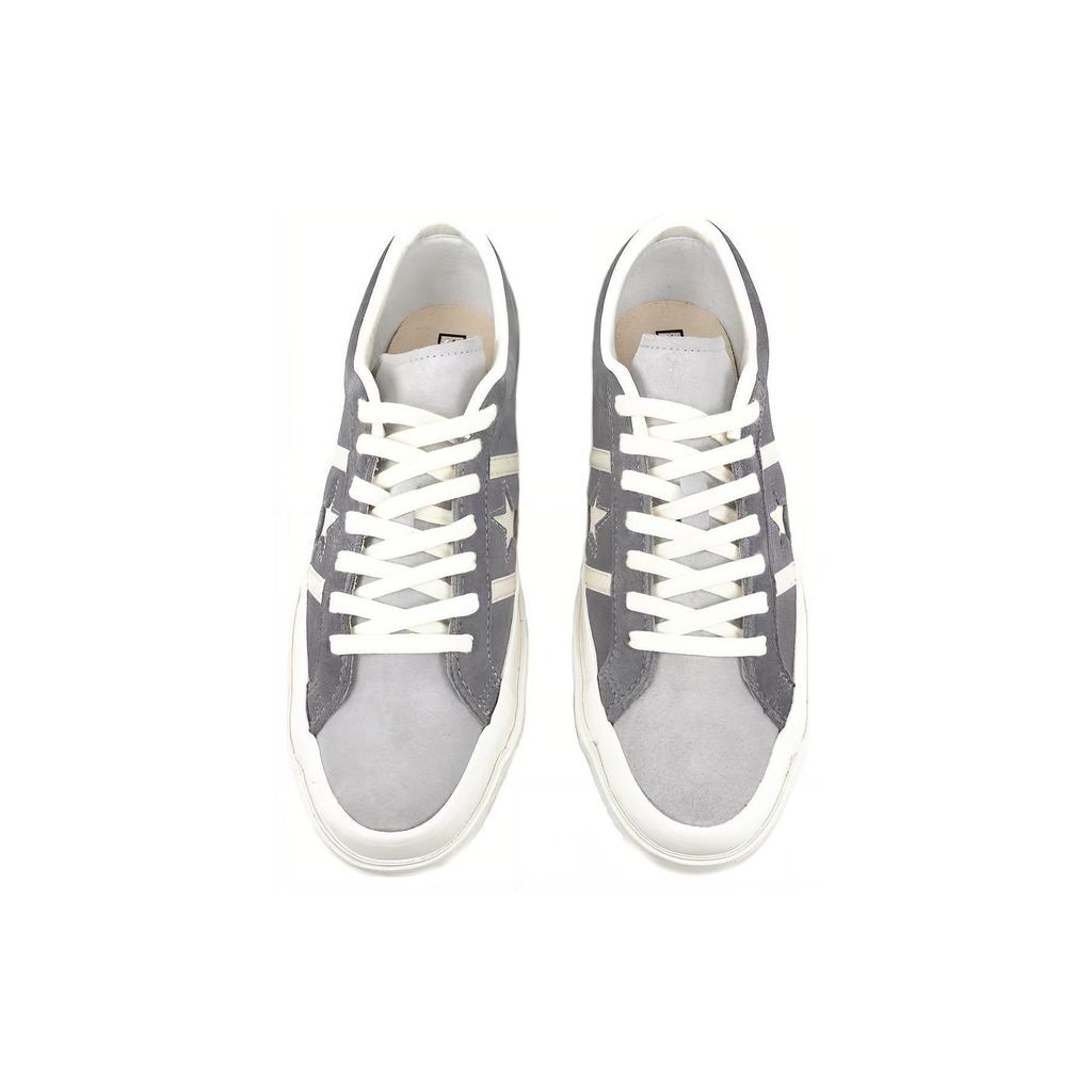 Converse Star And Bars Suede Slip Resistant Durable Lightweight Low Top Skate Shoes Unisex Sneakers Gray 1CL657