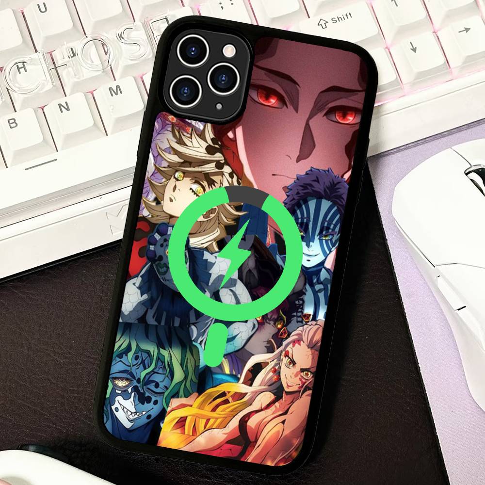Demon Slayer Cartoon Phone Case Magnetic Case For IPhone 16 14 13 12 11 15 Pro Max Plus For Magsafe Wireless Charge Cover