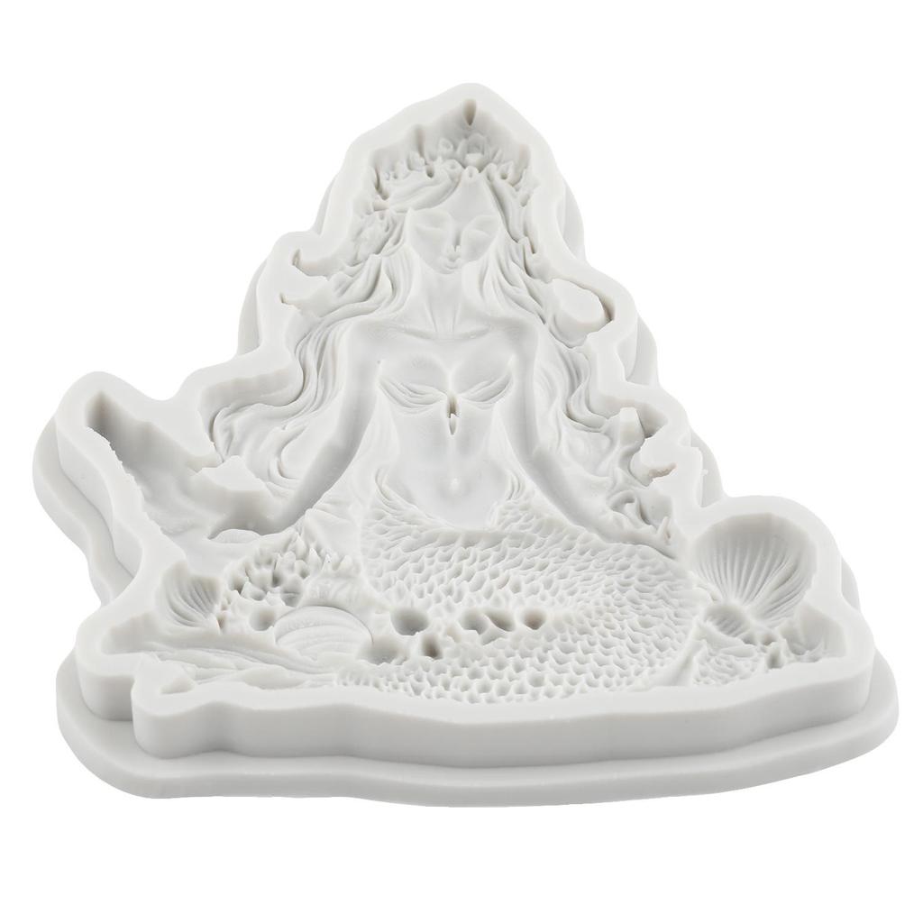 Mermaid Silicone Molds Mermaid Girl Fondant Mold Cake Decorating Tools Cupcake Topper Chocolate Candy Craft Gum Paste Polymer Clay