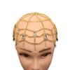 Elegante Fascia con Strass Accessorio per Capelli Moda Donna Cappello Quadrato Retrò Catena Copricapo