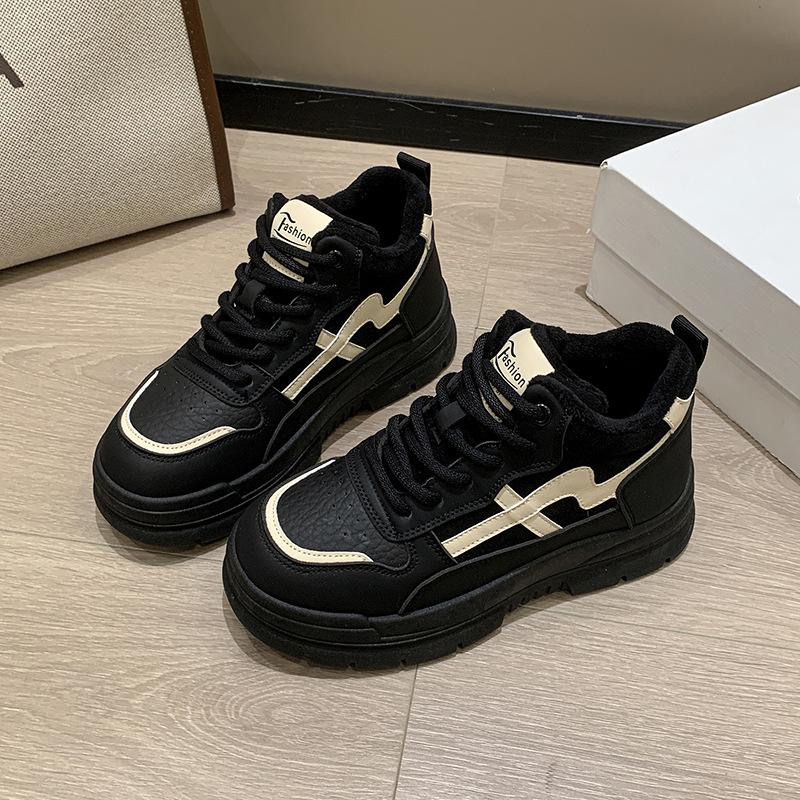 

Little white shoes women s autumn 2025 soft soles are not tired, women s shoes are versatile and breathable, casual sports single shoes have thicker 40 чёрный