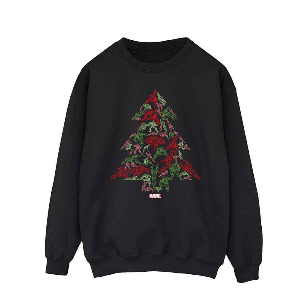 Marvel Mens Avengers Christmas Tree Sweatshirt