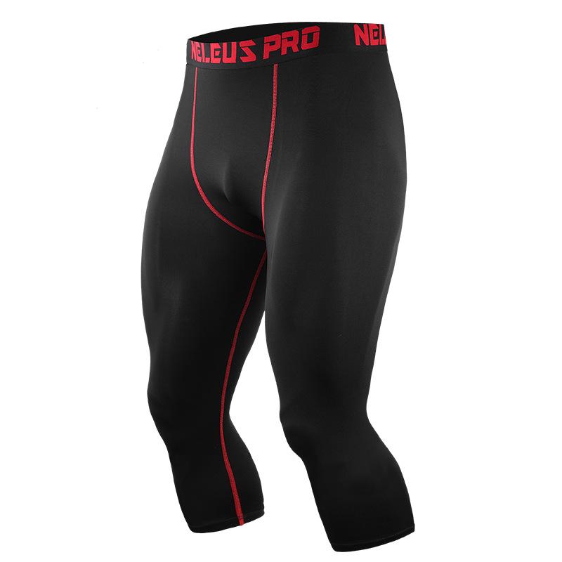 Men's Quick-Dry Basketball Capri Compression Pants for Running and Fitness