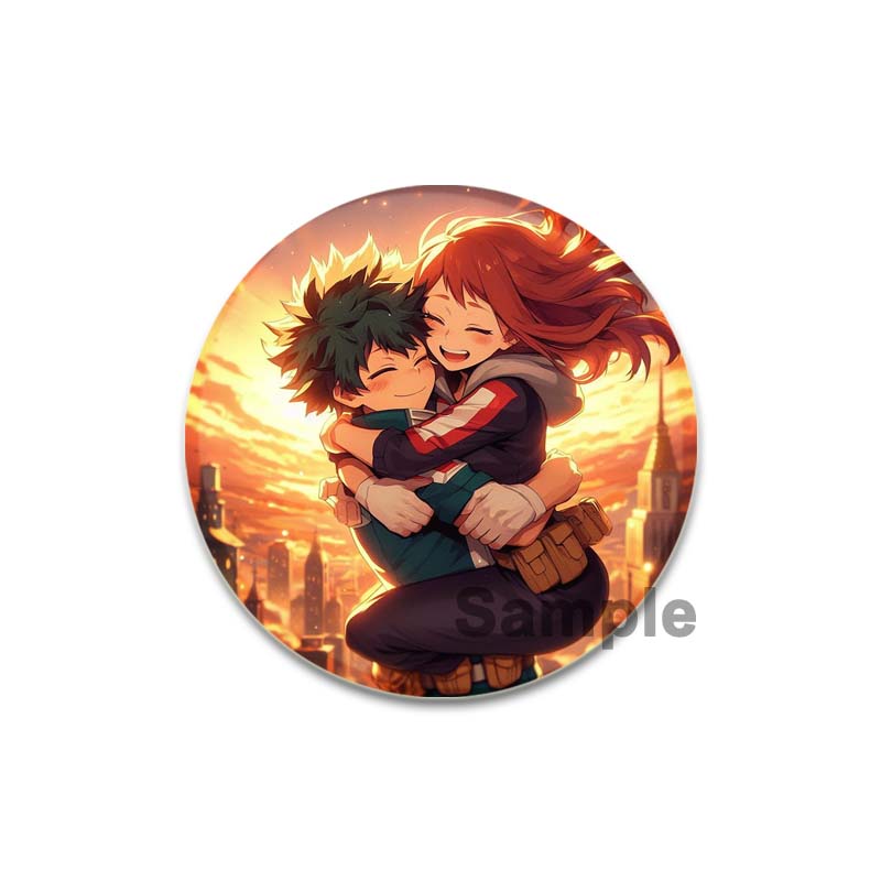 32/44/58mm Anime Figure Izuku Midoriya Round Brooch Clothing Lapel Pin Souvenir Soft Button Pins My Hero Academia Badge
