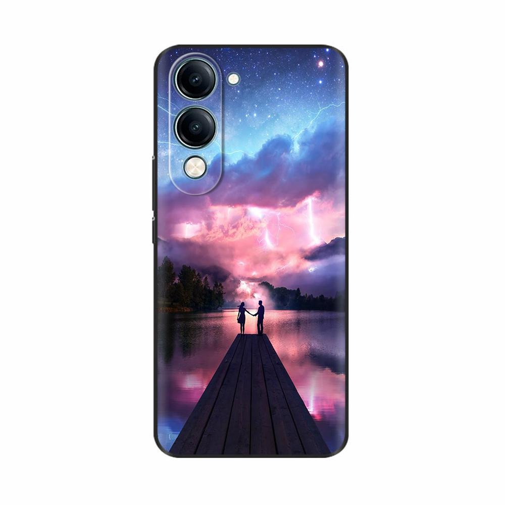 For Vivo Y19 5G Case Cool Painting Soft TPU Covers Black Silicone Back Cover for Vivo Y19 5G Y 19 Phone Cases Cartoon Fundas