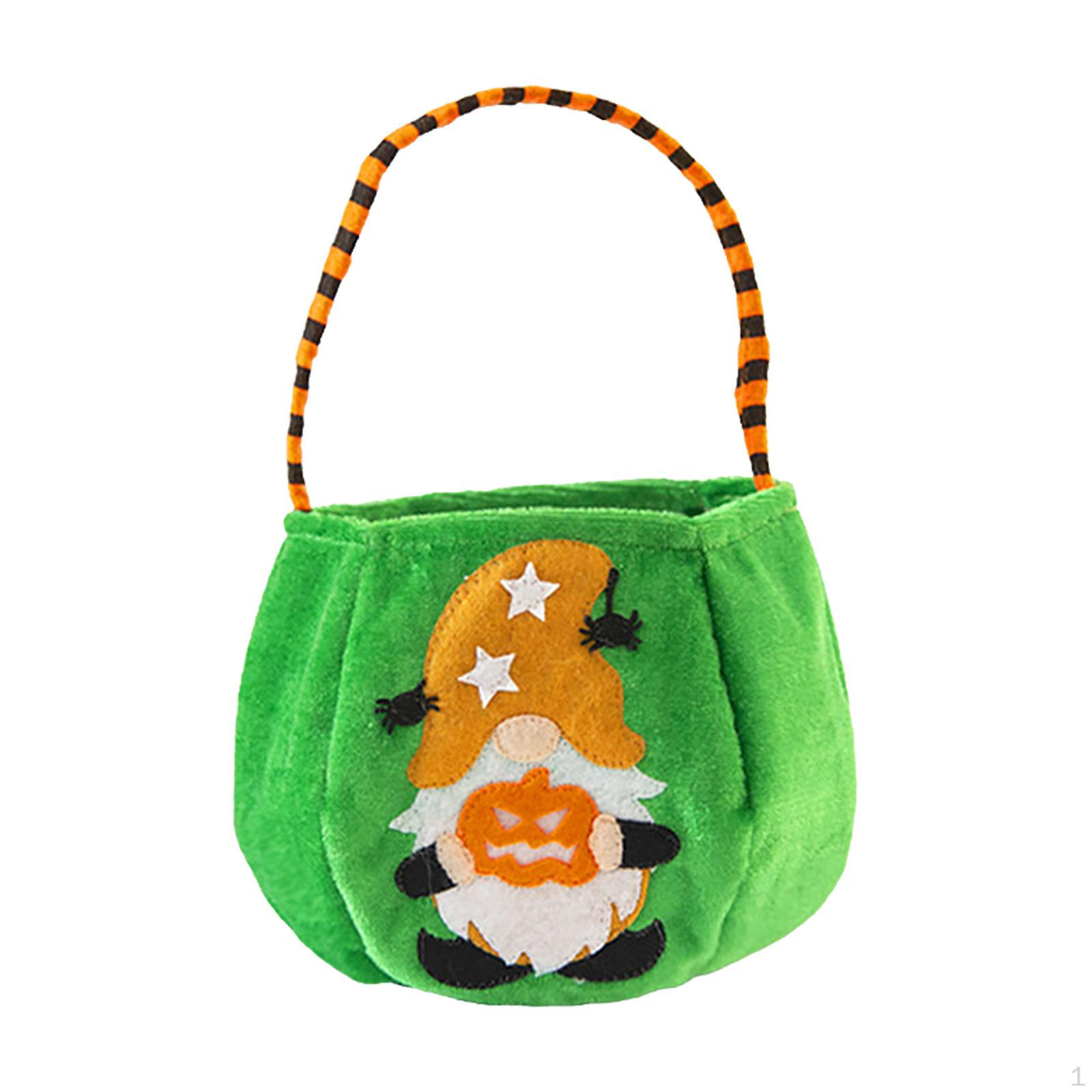 

Halloween Party Favor Handbag Trick or Treat Bag Collapsible Themed Elements зелений