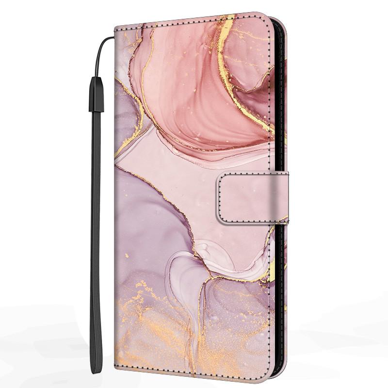 Marble Leather Case For Samsung Galaxy S20 S21 FE Ultra Plus M32 M52 M22 A12 A22 A22S 5G Flip Cover Stand Wallet Book Funda Case