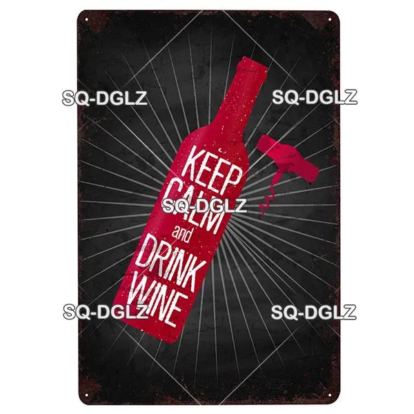 [SQ-DGLZ] Wine Metal Sign Vintage Tin Sign Bar Wall Decor Metal Crafts Home Decor Painting Plaques Art Poster Custom