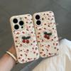 ins floral three-dimensional cherry for Apple 17/16Promax candy air cushion mobile phone case IP15plus women's 14