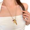 Contemporary Stone Horse Pendant Necklace Adjustable Sliding Closure Clavicle Chain Alloy Fashion Accessory