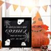 Halloween Wooden Ghost Photo Frame - Spooky Kid's Tabletop Decor with Themed Poster, Party Atmosphere Decorative Ornament