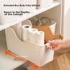 Xitianlong Kitchen Storage Rack, Pot And Seasoning Bottle Organizer, Under-Sink Storage Box, Drawer-Style Storage Basket with Wheels, 2 Pieces