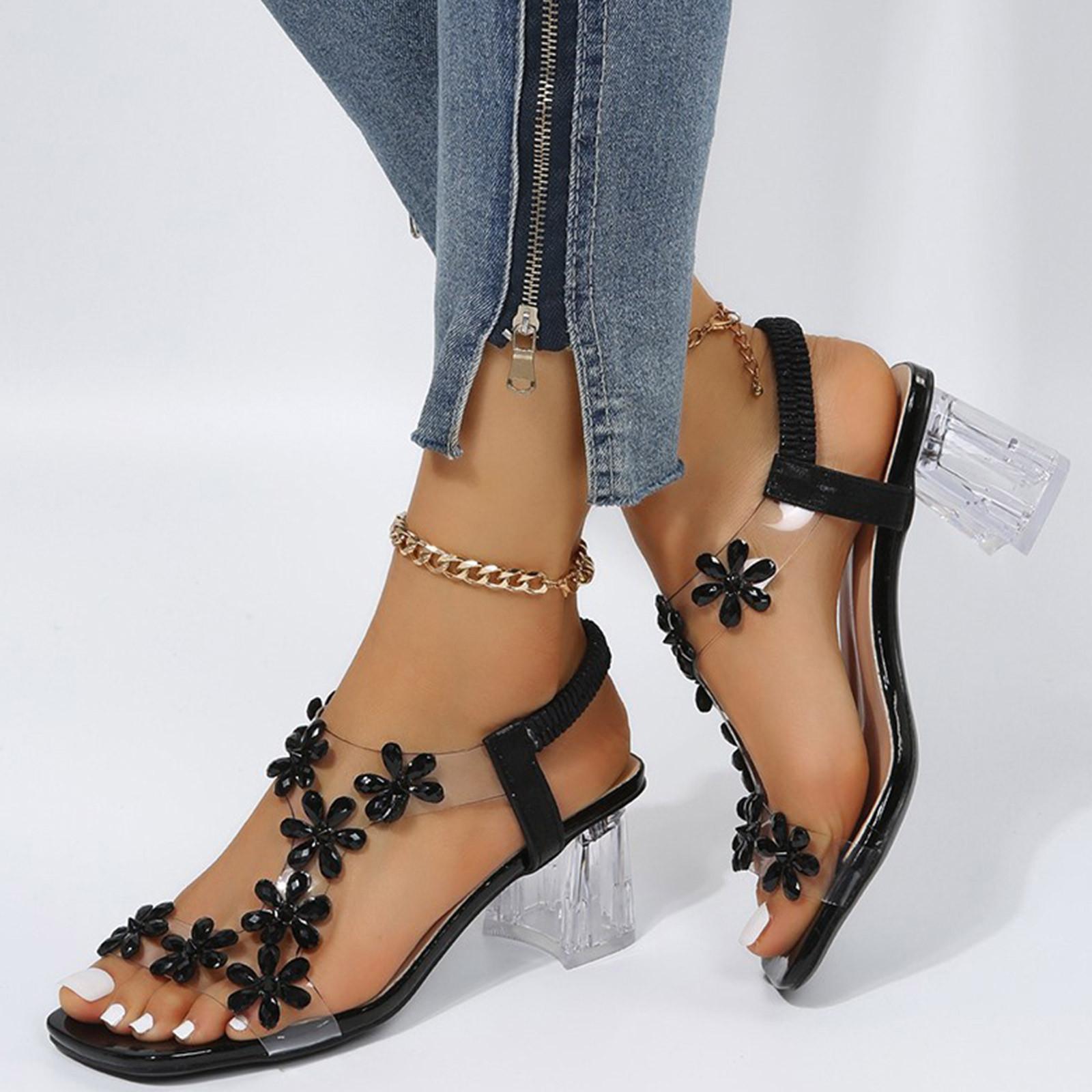 

Новые летние босоножки на наклонном каблуке на толстой подошве с замшей и пряжкой снизу для комфортной, повседневной и модной женской обуви 39 чёрный