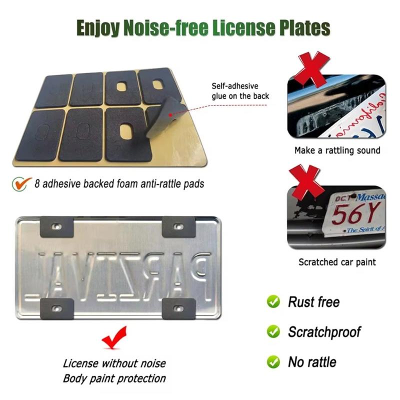 Carbon Fiber License Plate Frame Car License Plate Frame for Front & Rear 4 Hole License Plate Cover