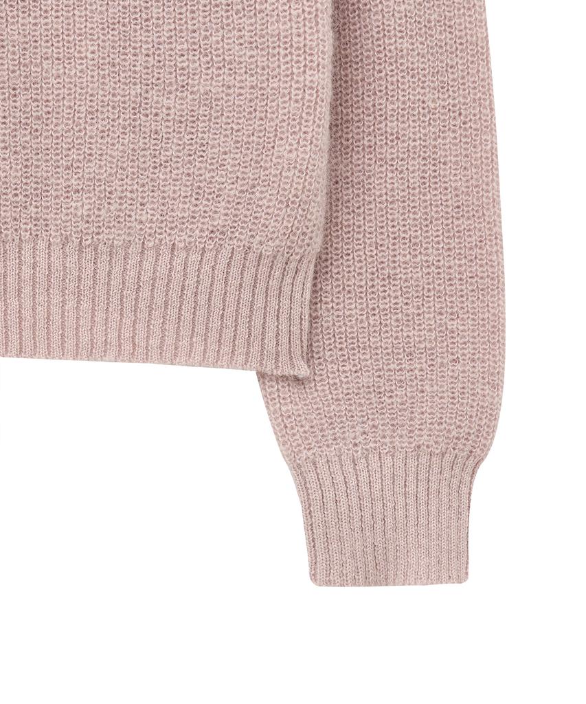 NOIRER Kid Mohair Crop Polo Knit (Dusty Pink)