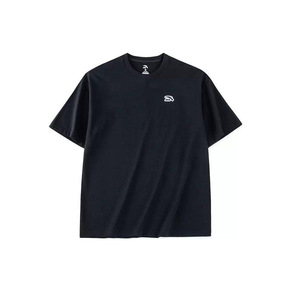 Anta T Shirts Unisex Black Crew Neck Moderate Other 972328113-4