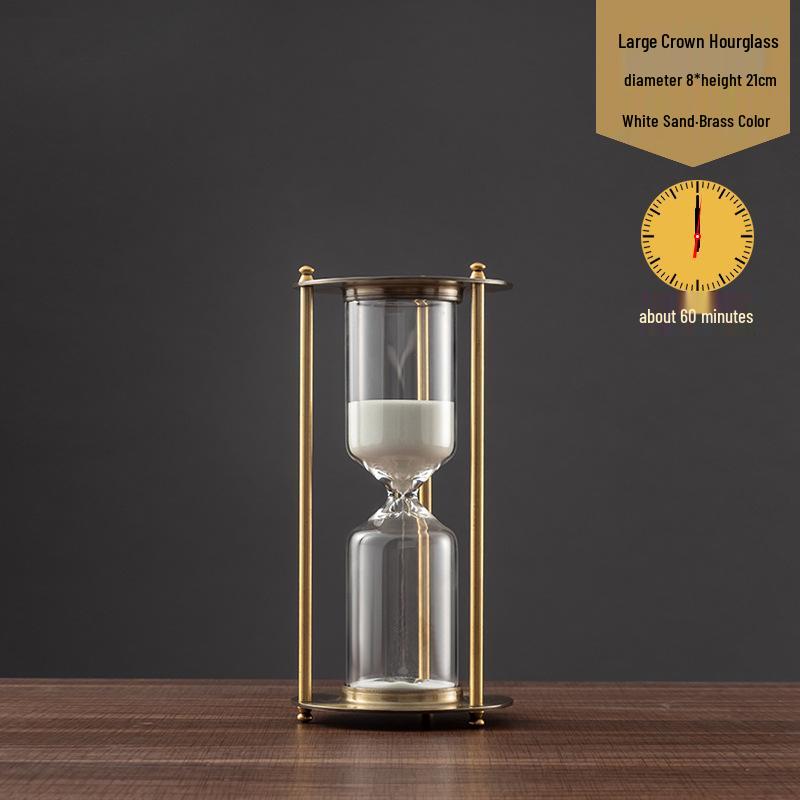 Luxury Metal Hourglass Ornament for Office or Home Decor - Modern Handcrafted Display Piece
