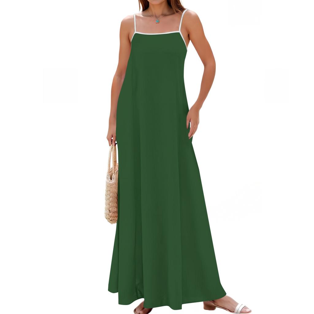 Damen Casual Fashion V-Ausschnitt Langarm Blumendruck Langes Kleid