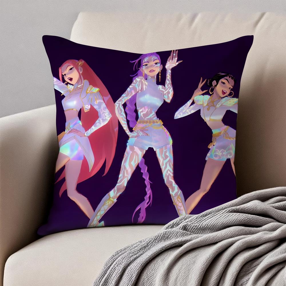 Popular Virtual American Band HHUNTRX Cushion Cover Pillowcase Antidustmite Invisible Zipper Short Plush Sofa Cushion