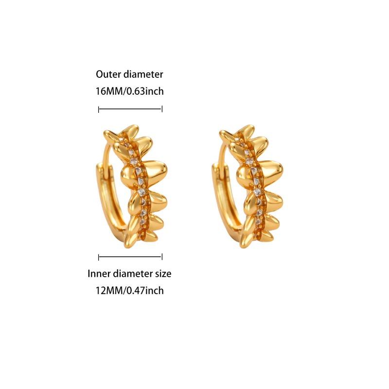 Temperament Micro-inlaid Zircon Flower K Gold-plated Stud Earrings High Fashion Exquisite Earrings Retro Personality Trend Earrings