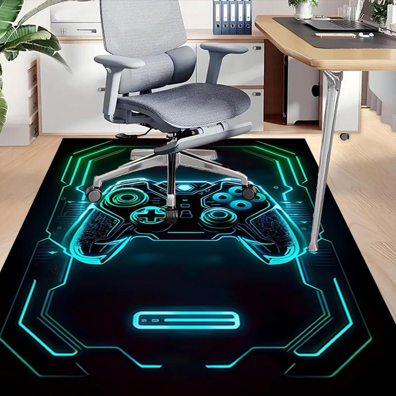 1PC Gaming Controller Neon Lights Non-Slip Floor carpet, Office, family, bedroom, Studio - Large Area Rug, Vibrant Colors-C0481