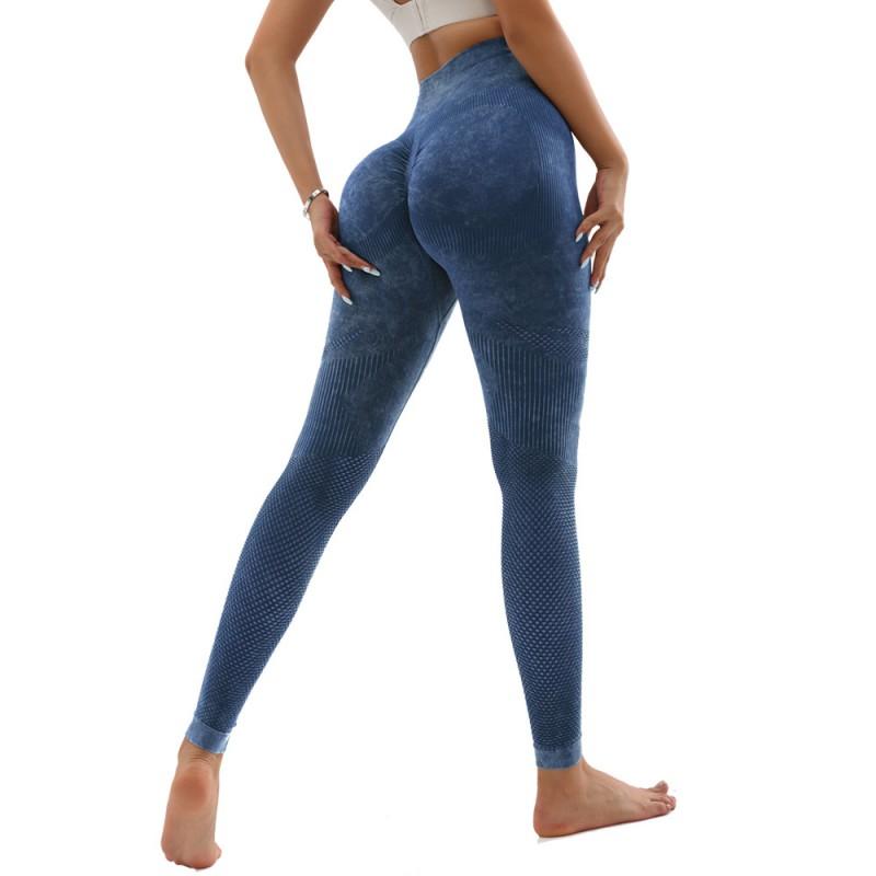 Womens High Waist Seamless Yoga Pants Sand Washed Tight Workout Leggings Running Fitness