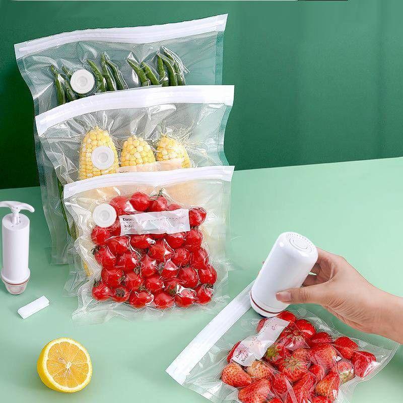 

Dutuo Household Vacuum Storage Bags for Fruits, Self-Sealing Packaging for Snacks, Vacuum-Sealed Preservation Food Bag Hand Pump