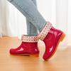 Rain boots women's low tube non-slip fashion kitchen women's rain shoes short tube fashion water shoes beef tendon sole adult water shoes