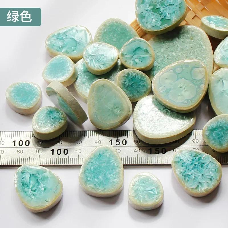 100g Oval Ceramic Mosaic Tiles Multi Color Mosaic Piece DIY Mosaic Making Stones for Craft Hobby Arts Home Wall Decoration arte