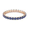 Blue Sapphire Eternity Band Ring - 925  Sterling Silver Rose Gold Vermeil