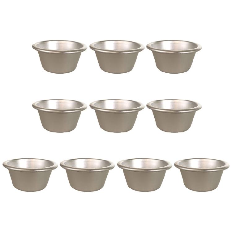 

Set of 10 Small Cake Aluminum Moulds Nonstick Cupcakes Cups Metal Pudding Moulds