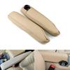 2*Beige Leather Seat Armrest Handle Cover For Land Rover Discovery LR3 LR4 04-16