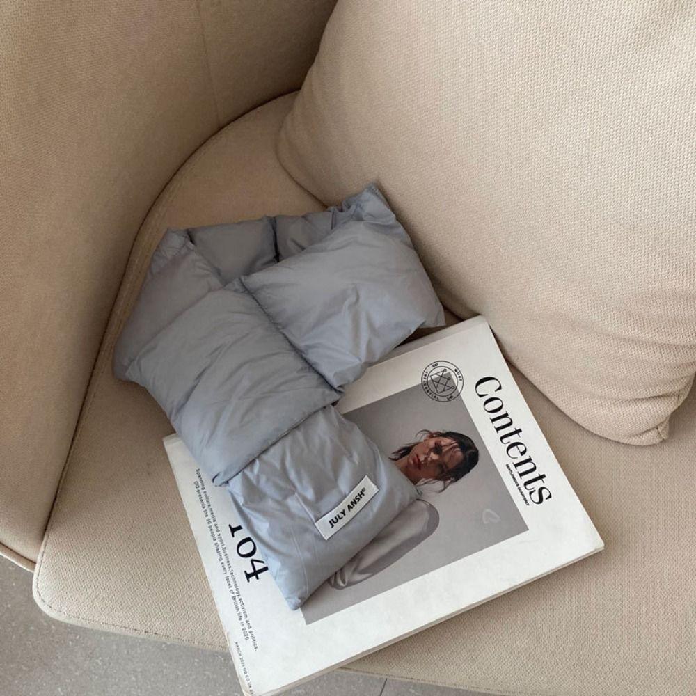 Warm Wrap Korean Style Scarf Solid Color Autumn Winter Shawl Scarf Casual Down Neck Scarf  Warm