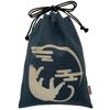 Edoten Shingen Bag with Discharge Dye Cotton Shijira Drawstring Goshuincho Bag with Inner and 011 Crescent Moon Navy Blue Pattern, 100% Fabric, Bag,