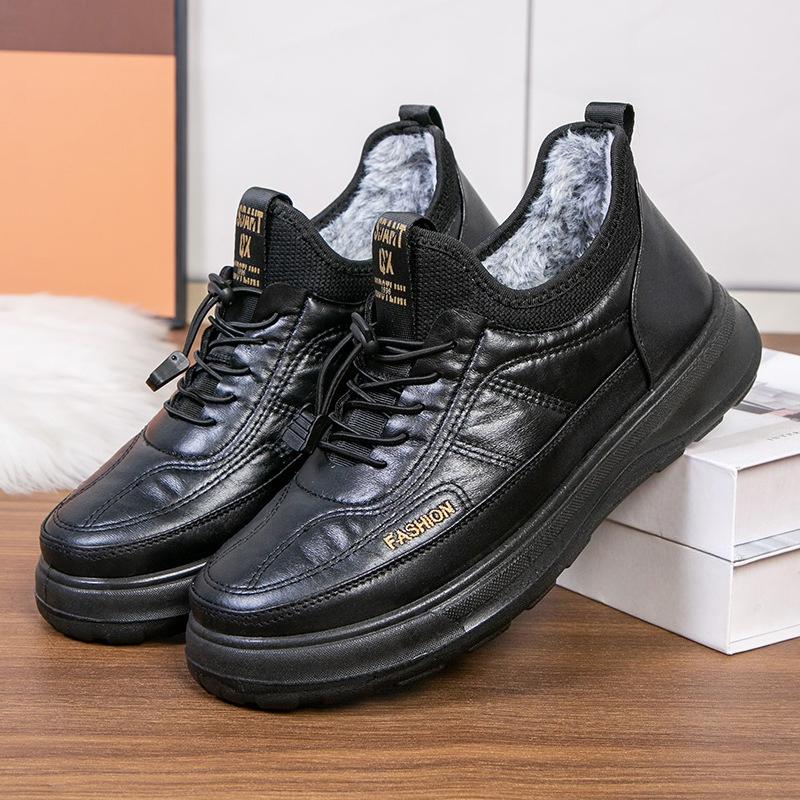 Fleece and Thickened Cotton Boots, Fashionable Men's Cotton Shoes, Warm Snow Boots, Dad's Shoes