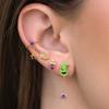 4PCS New Ins Punk Fashion Zircon Funny Cute Enamel Green Spider Ghost Cartoon Stud Earrings for Women Girls Party Jewelry Gifts