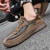 Summer 2024 Men's Genuine Leather Mesh Sports Casual Shoes, Breathable and Lightweight in Large Sizes