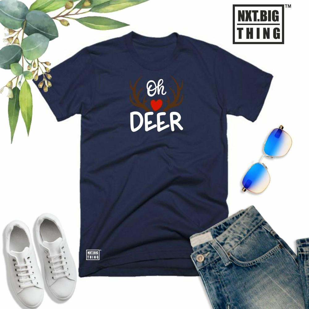 Oh Hirsch T-Shirt Weihnachtsmann Rentier Rudolph Herz Elf Spaß Weihnachten Xmas Geschenk Unisex Oberteil
