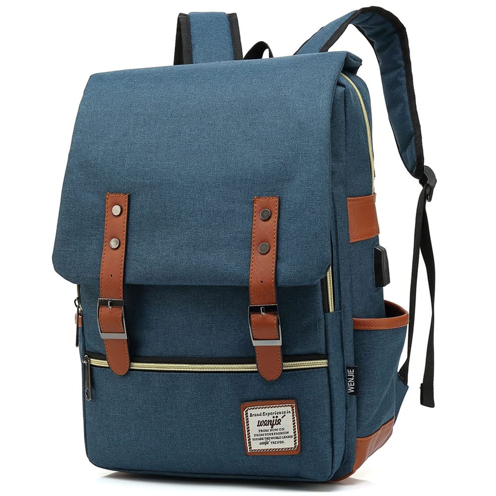 

[SKYBOW] Canvas Backpack for Women - Cute & Stylish for Men Too! Large Capacity Backpack - Popular Adult Women s Simple Design (Dark Blue)