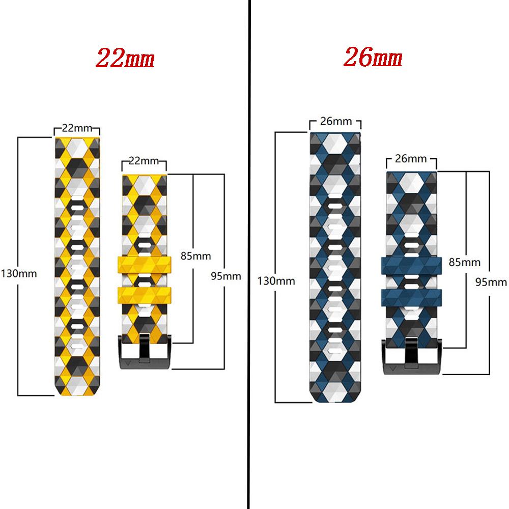 22 26mm Quick Fit Watchbands For Garmin Fenix 6 6X Pro 7 7X 5X 5 Plus 3HR Silicone Easyfit Wrist Band Football Pattern Strap