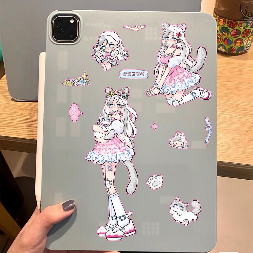 8 Styles of Gugu Cat Girl Guka Stickers DIY Hand Account Small Card Mobile Case Decoration Korean Ins