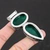 Colgante de plata de ley 925 hecho a mano con piedras preciosas de esmeralda, colgante de piedras preciosas de esmeralda doble, collar, regalos para mujeres