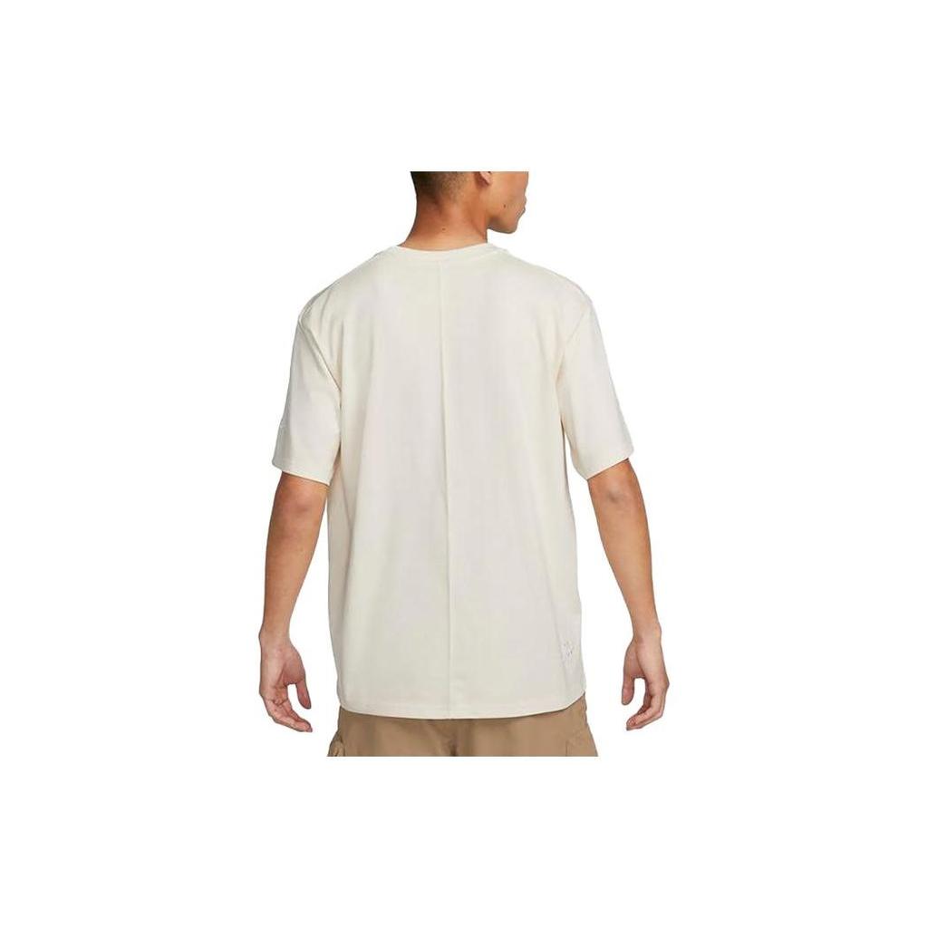 Nike Loose Breathable Sport Casual Crew Neck Knit Short Sleeve T-Shirt Men Tops Beige FB4396-901