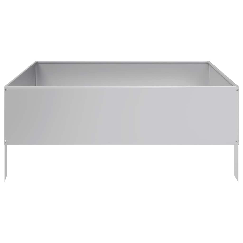 Vidaxl Podwyższona Donica, 100X100X25 Cm, Stal Galwanizowana