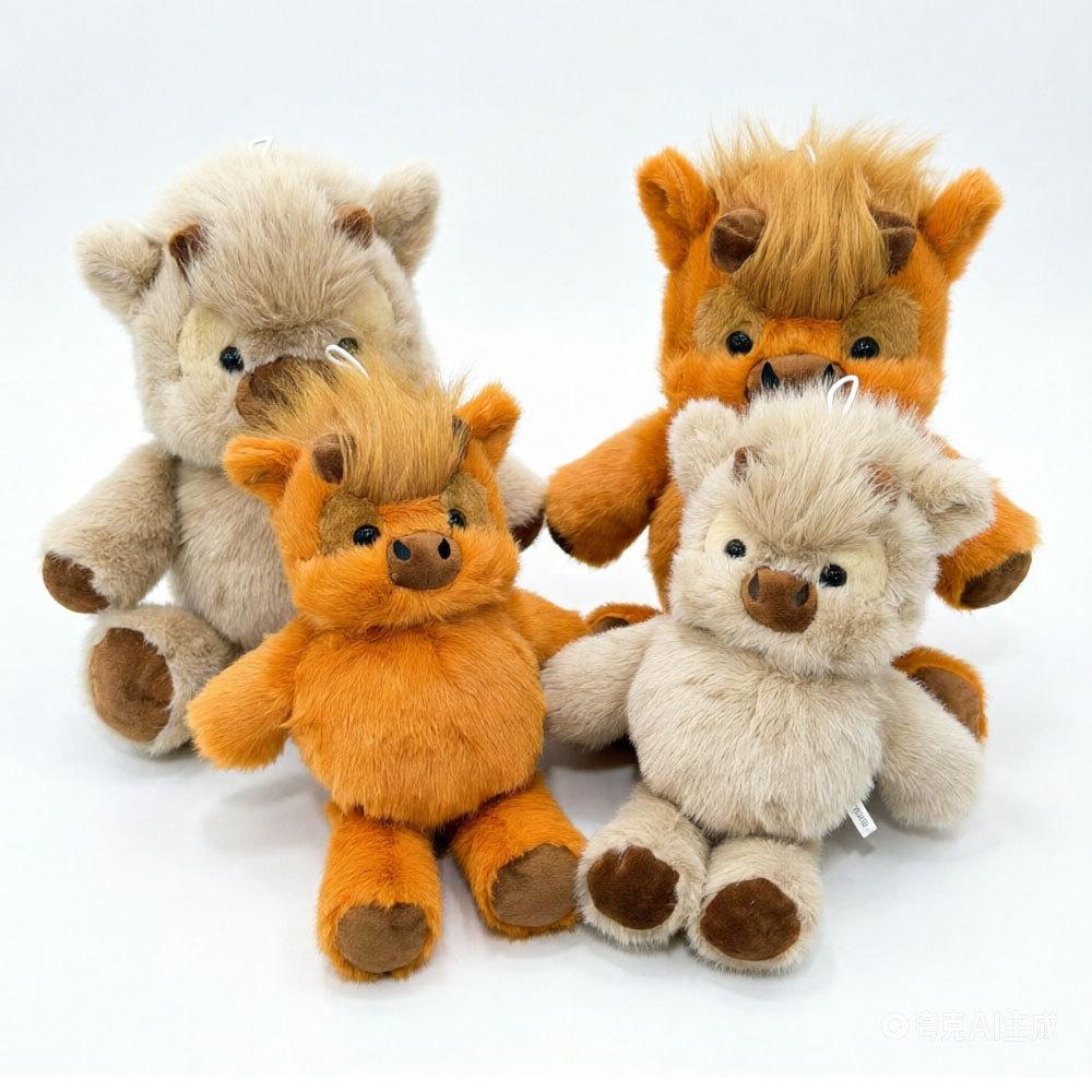Highland Cattle Calf Plush Toy With Pp Cotton Filling For Kids And Adults