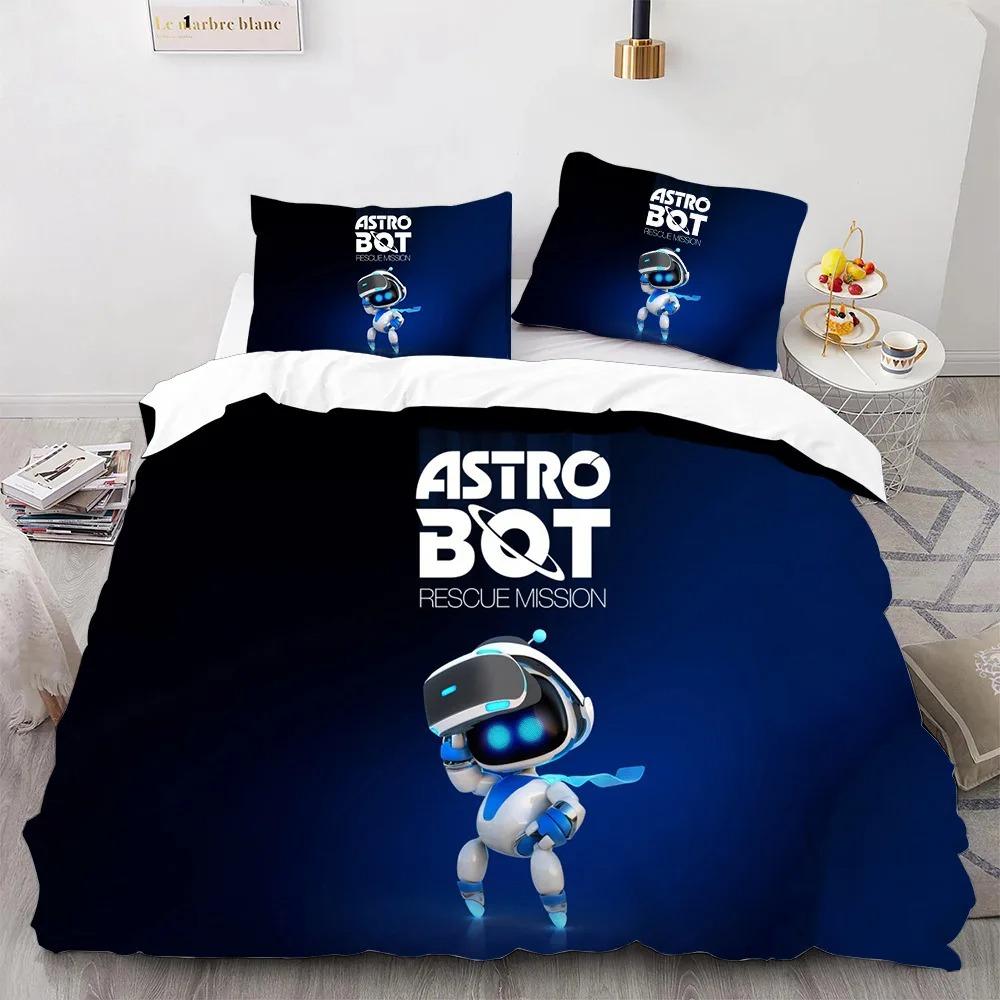 Astro Bot Cute Cartoon Bedding Set Duvet Set Single Double Bed King Size Bed Set Adult Boys Bedroom Duvet Cover Pillow Case