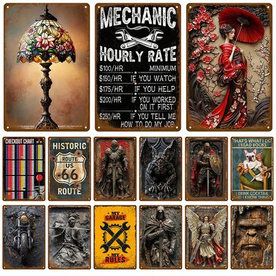 Retro Blaszany Znak Vintage Metalowe Znaki Tablice Plakaty Wnętrze Domu Łazienka Ściana Sztuka Mural Estetyczny Pokój Dekoracja