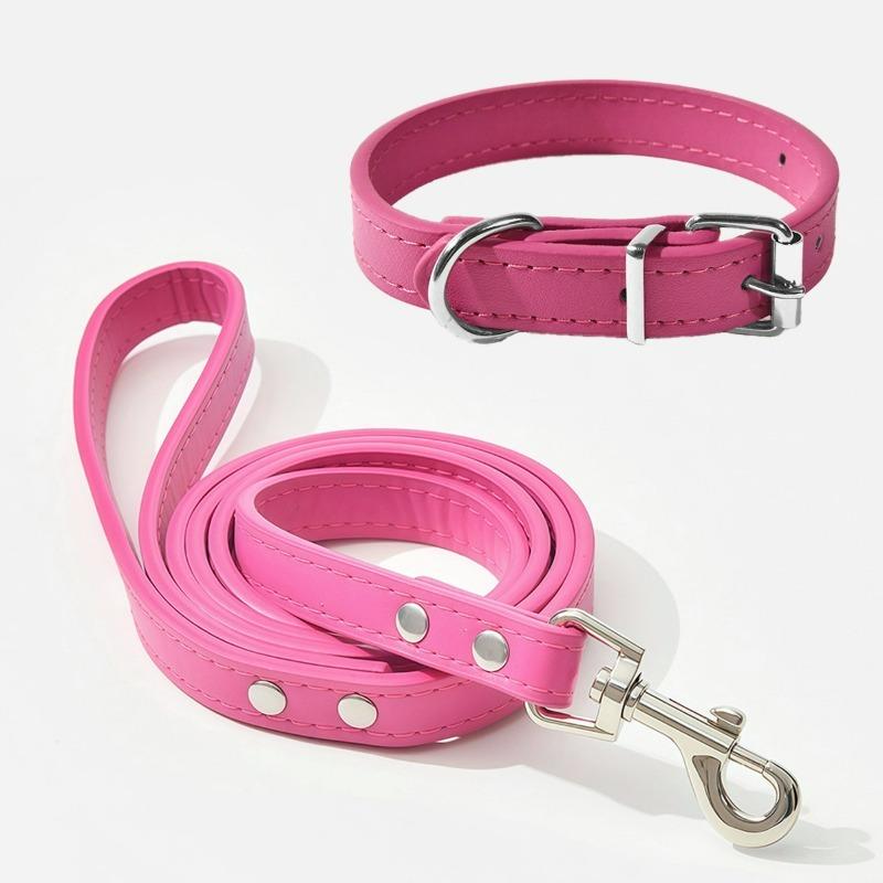 Pet Collar Large Dog Chain Waterproof and Wear-resistant Dog Cat Collar PU Leather Medium and Small Dog Bell Collar