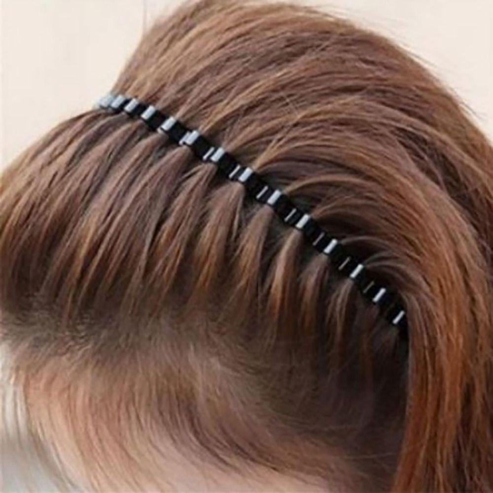 Alice Style Hair Styling Tool Sports Metal Hairband Wavy Headband Casual Headwear Black Head Hoop