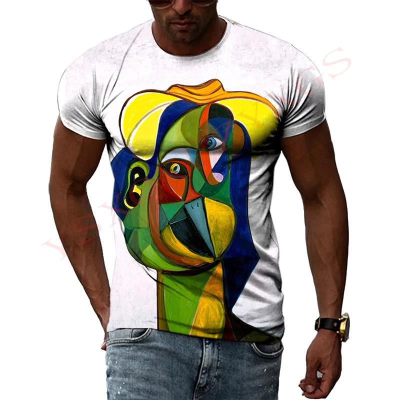 Impressionist Master Picasso Classic Oil Painting 3D HD Print Men And Women Art Taste Charm Short Sleeve Round Neck T-shirt Top